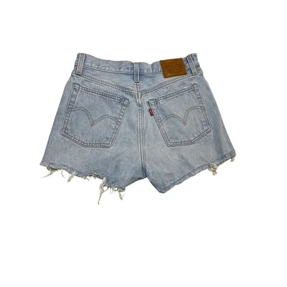 Levi’s Wedgie Distressed Jean Shorts-sz 27 - Picture 5 of 11